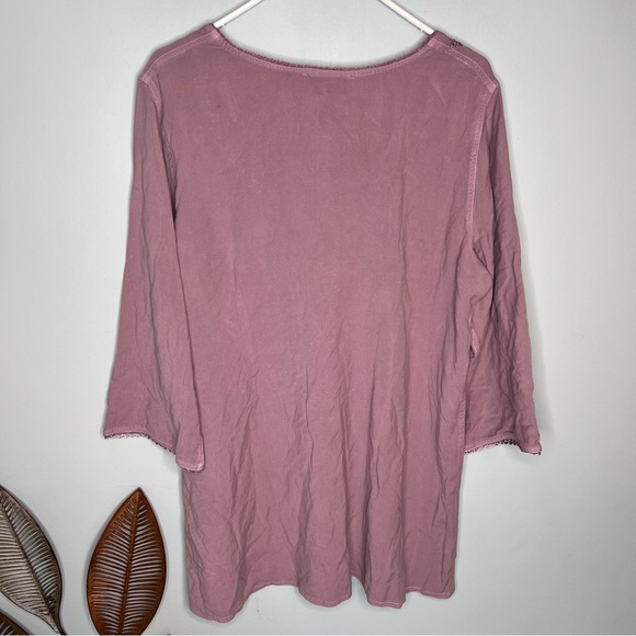 NWT Soft Surroundings Soft Rayon Beaded/Embroidered Top Lilac - Picture 6 of 6